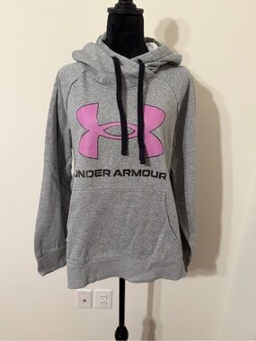 Under Armour Light Gray Hoodie with Black Logo